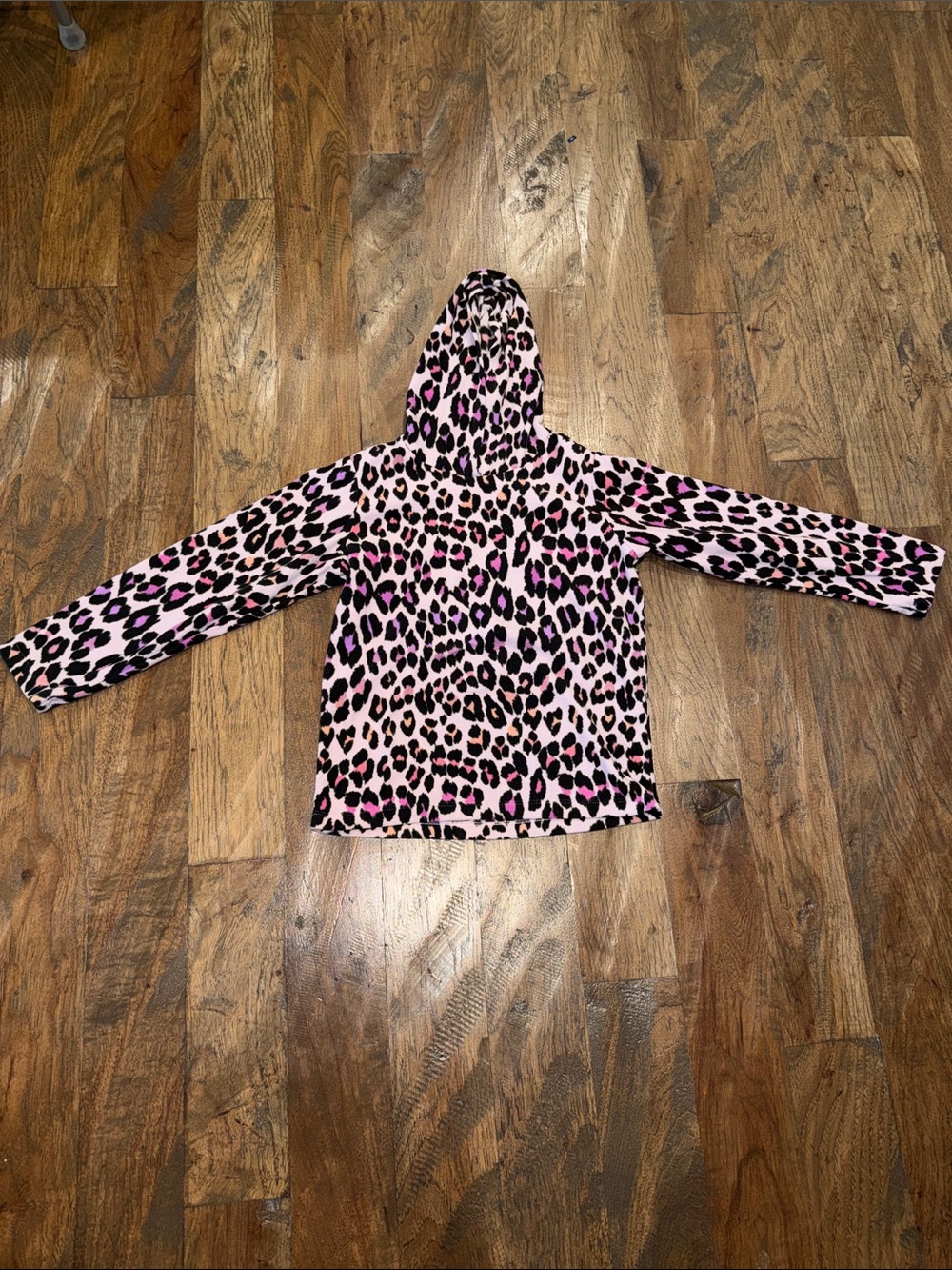Girls Size 7/8 Pink Leopard Print Hooded Jacket